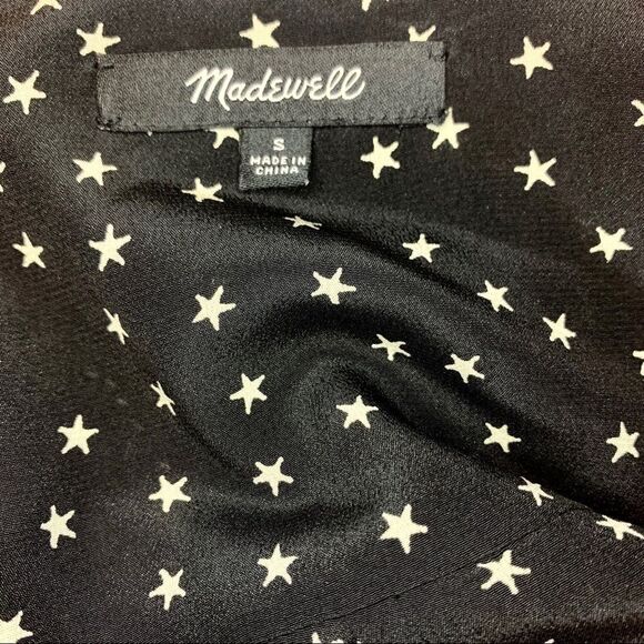Madewell Silk Star Scatter Tie Sleeve blouse - Picture 12 of 13